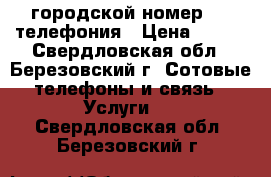 городской номер, ip телефония › Цена ­ 750 - Свердловская обл., Березовский г. Сотовые телефоны и связь » Услуги   . Свердловская обл.,Березовский г.